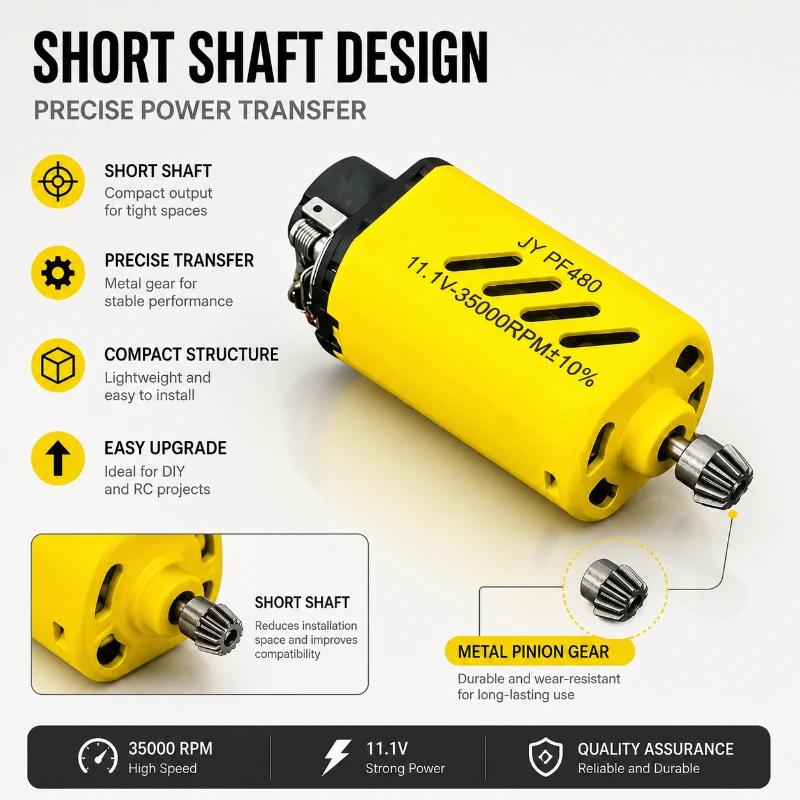 Modification Accessory 480 High Torque Magnet Motor 11.1V 35000RPM Powerful Driving Motor Fit Version 2 Version 3 Gearbox