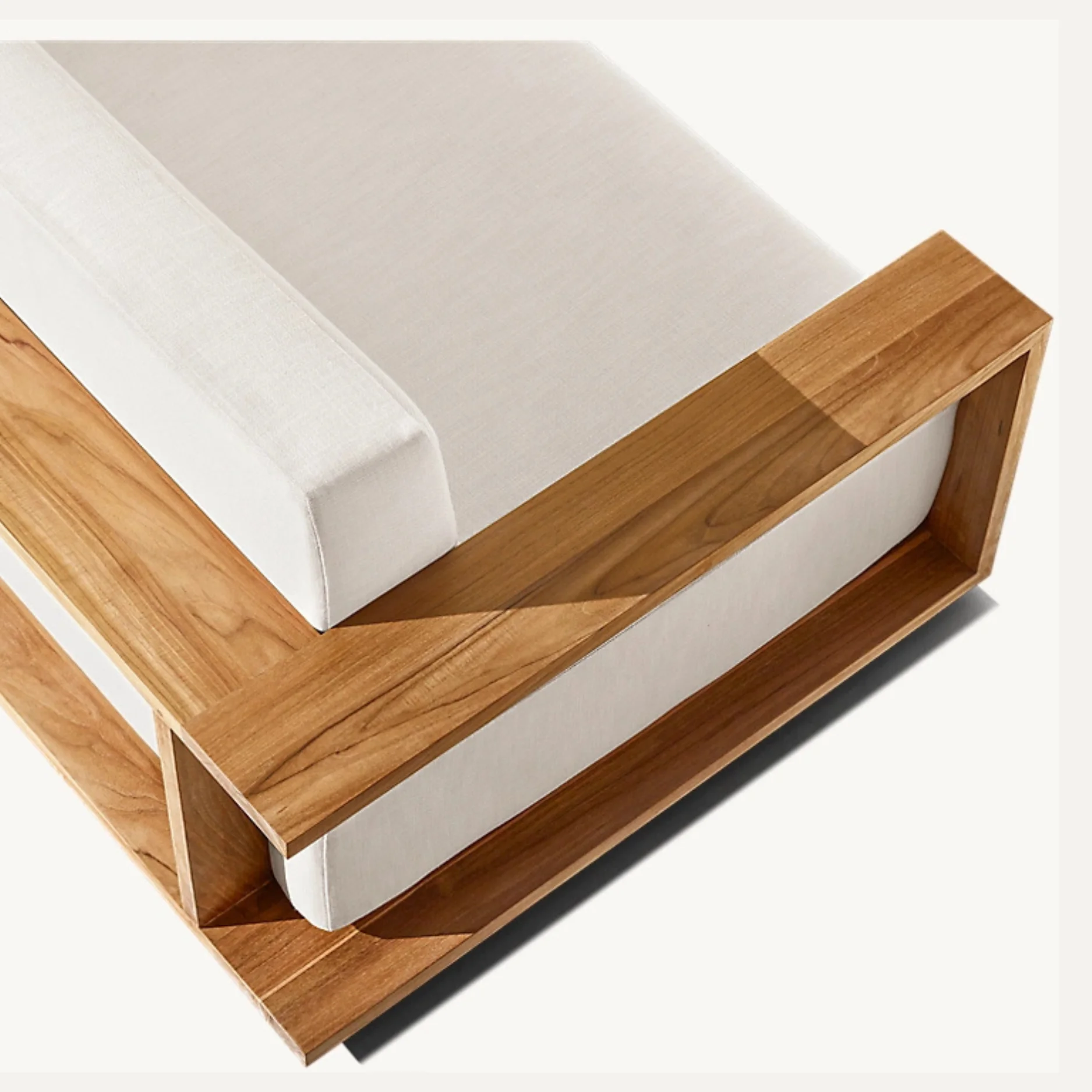 Four Seasons Hotel Surf Club Modern Minimalist Three Seat Outdoor Teak Wood Garden Sofa Eco-Friendly Durable Villa Living Room