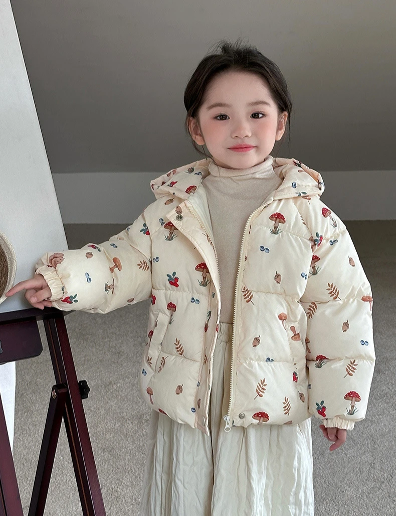 2024 New Boys and Girls Cotton Coat Fashion Children Plush Thick Cotton Jacket Winter Warm Hooded Coat for Children