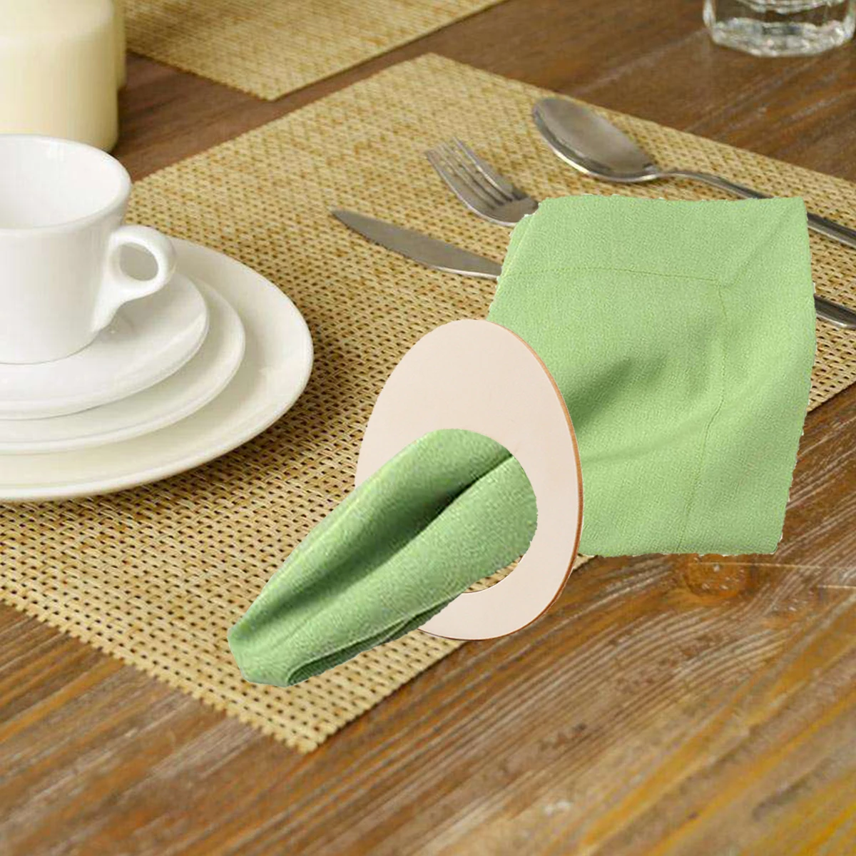 

20 PCS Home Decor Dinner Napkin Ring Christmas Holder Banquet Khaki Buckle
