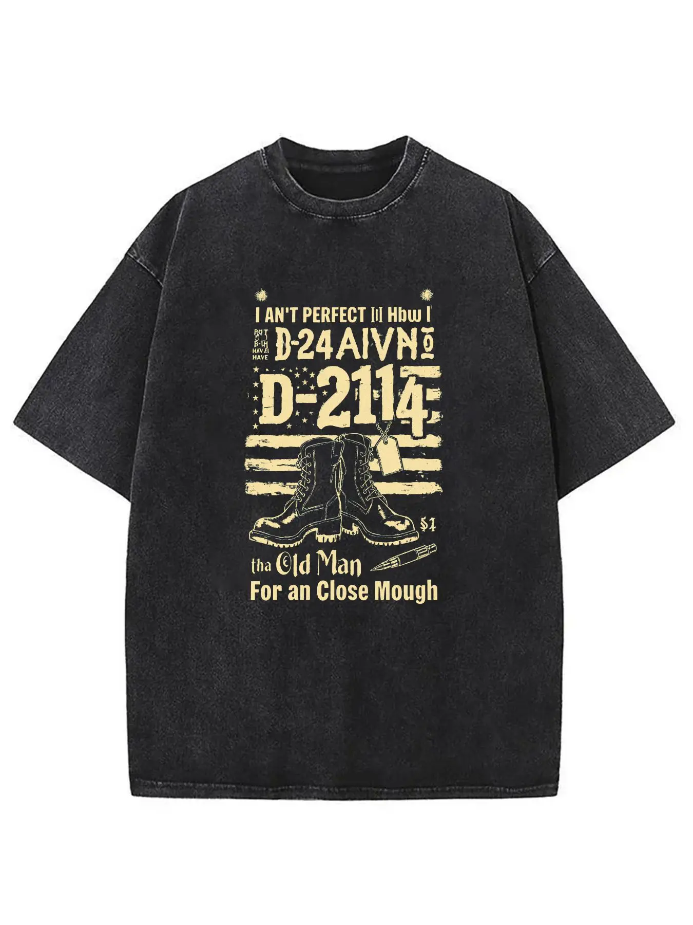 Men's Vintage Distressed Style T-Shirt with 