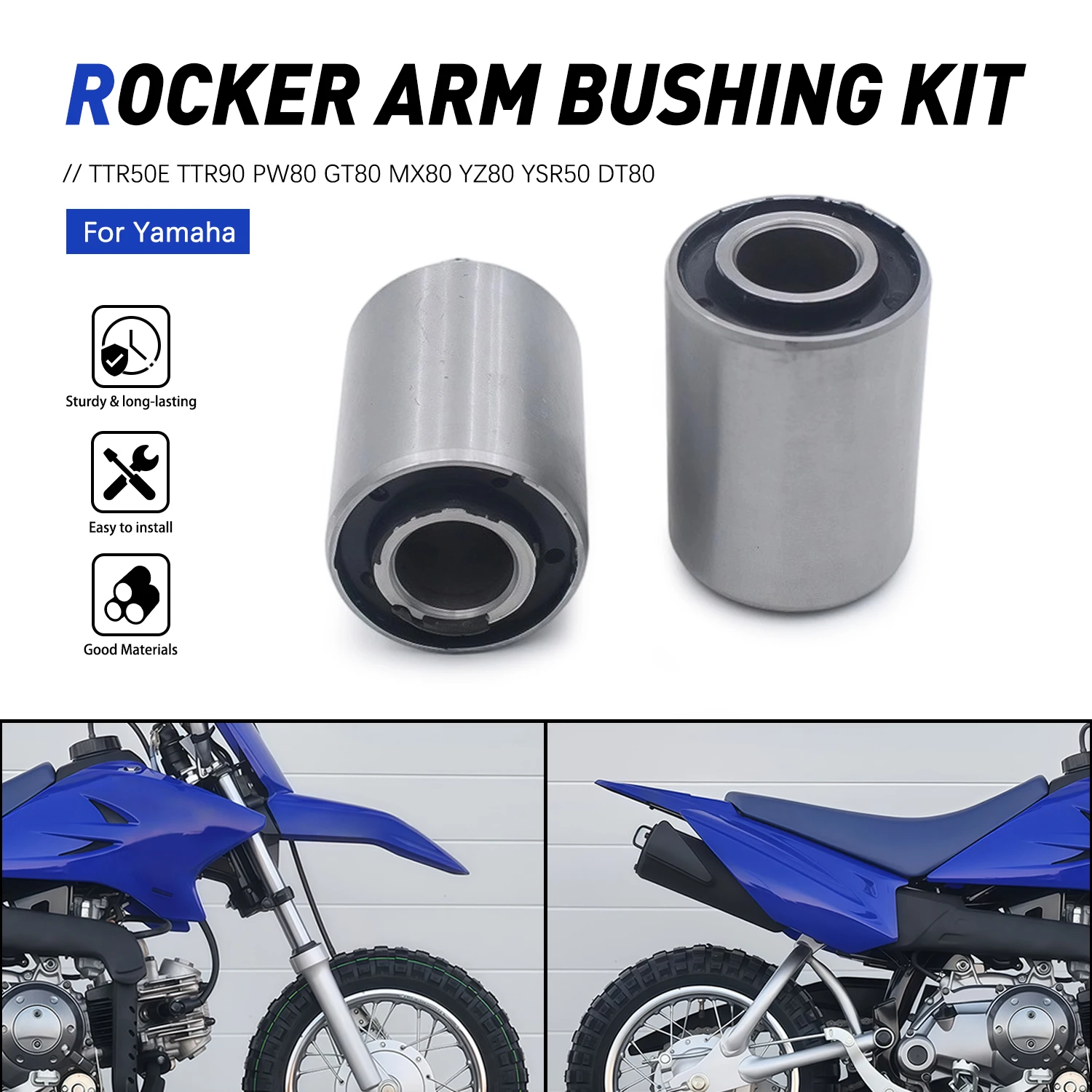 

Accessories Moto 2x Swingarm Bushings Kit For Yamaha TTR50E TTR90 PW80 GT80 MX80 YZ80 YSR50 DT80 MJ2T MX80 MJ2 YG1TK