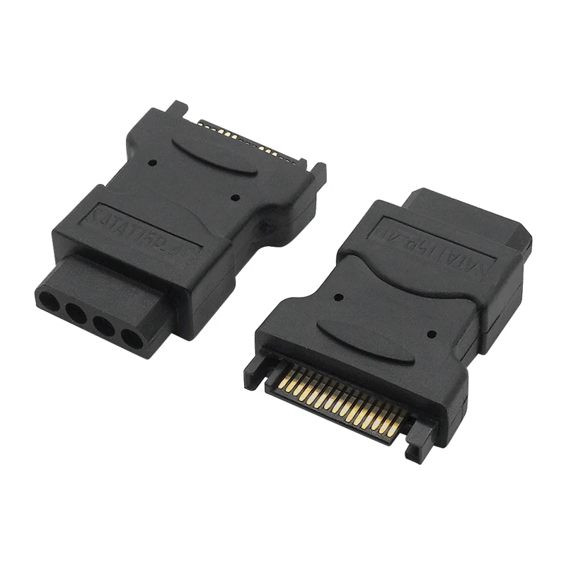 Adaptateur d\'alimentation pour disque dur, 15 broches SATA mâle vers 4 broches Molex PC IDE femelle