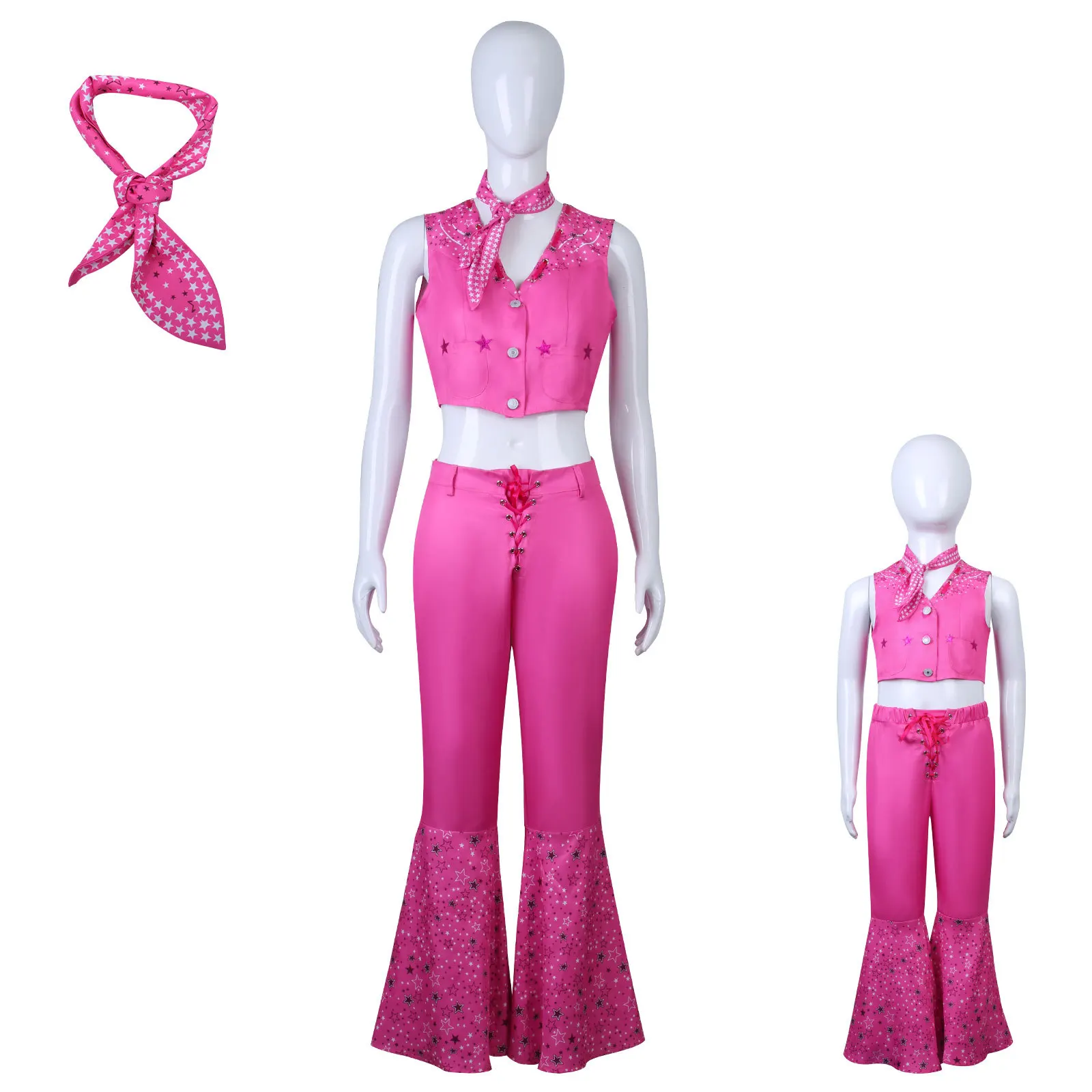 

Костюм для косплея из фильма Live-action 2023, розовый комплект с пятиконечной звездой, наряд для ролевых игр