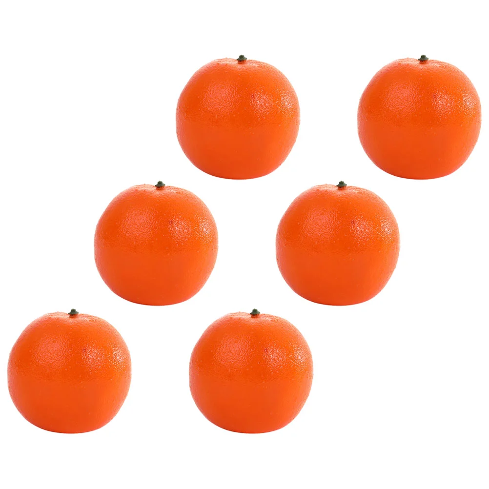 6 Pcs High Simulation Fruit Model Oranges Models Ornaments Imitation Adornment Foam Artificial Fruits