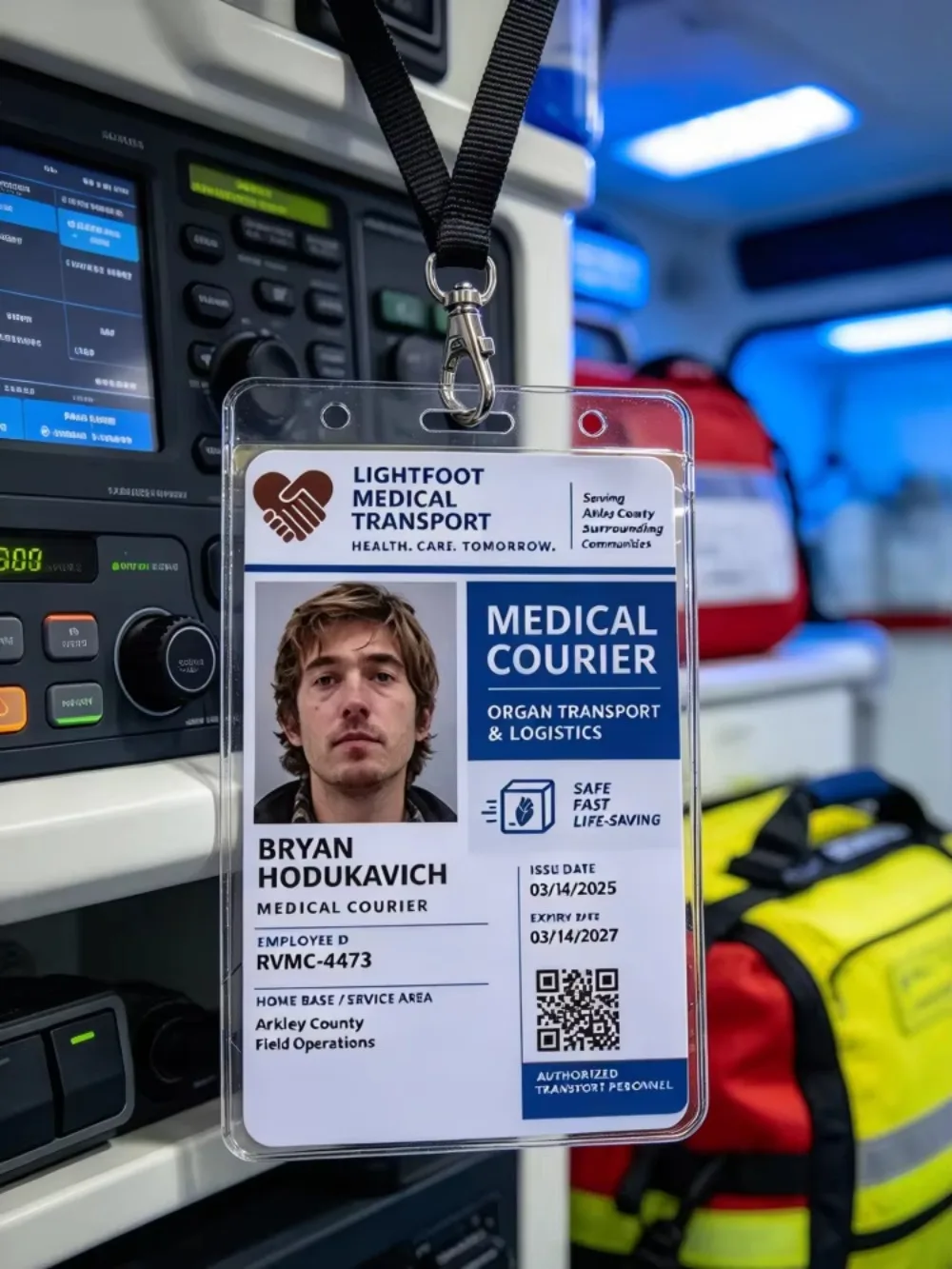 Resident Evil Movie Medical Badge Bryan ID Card Lightfoot Medical Transport ID Badge With Lanyard Halloween Cosplay Accessory