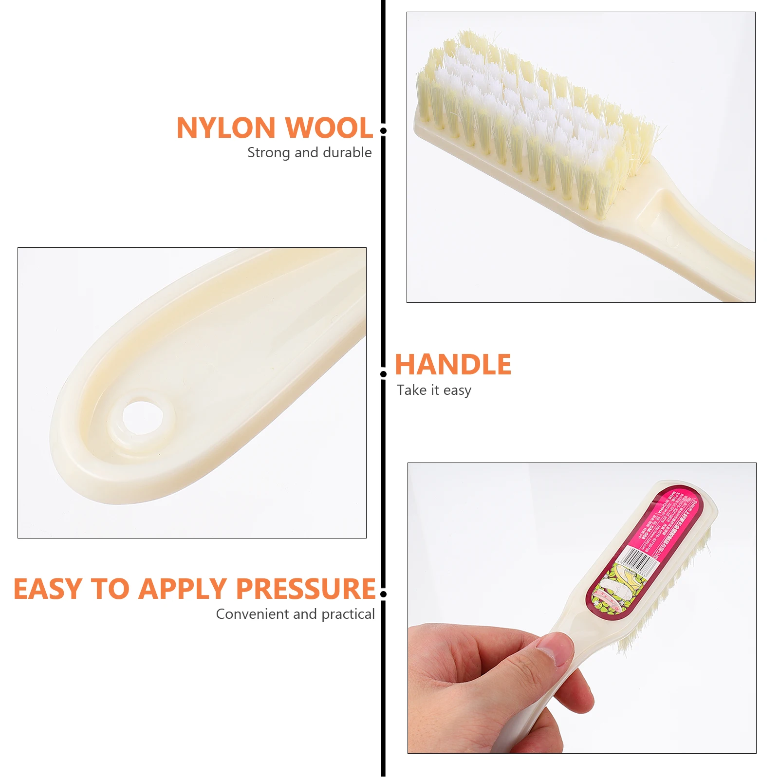 

4pcs Cleaning for Shoes Clothes Long H Cleaning Shoes Brush Kitchen Home Use Durable Plastic