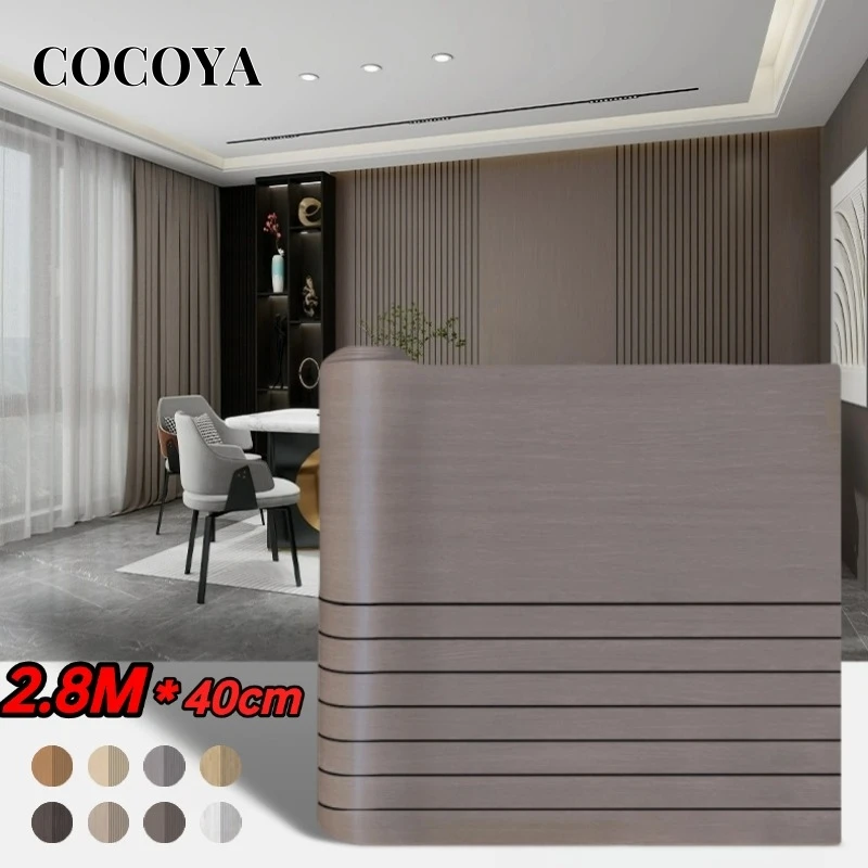 Half Grille Peel and Stick Wallpaper Home Decor Wood Grain Self Adhesive Wallpapers Stripe 3D Wall Sticker Thick Coiled Material