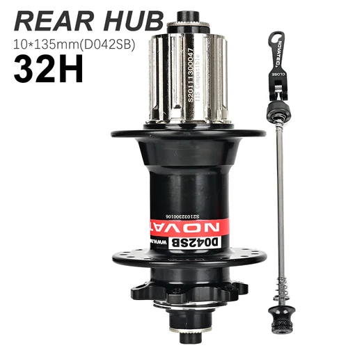 Imagen 2 del producto Bujes de bicicleta Novatec D041SB D042SB bujes traseros de bicicleta MTB 28 32 36 agujeros para HG 8 9 10 11 velocidades SX NX 12 velocidades CR-MO buje libre de acero