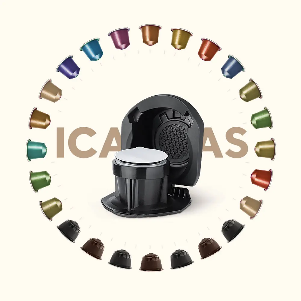 

icafilas Reusable Pod Adapter for Dolce Gusto Piccolo xs & Nescafe Genio S Plus Maker Nespresso Coffee Capsule Convert Holder