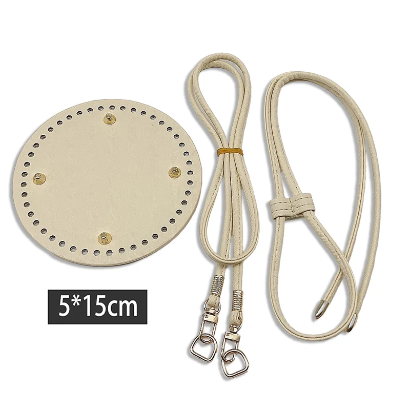 Leather Bag Strap Unique Bag Bottoms Accessories Material for DIY Handmade Hollow Drawstring Braided Bucket Bag