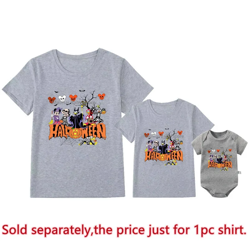 Disney Halloween Skeleton Shirts Funny Disney Balloon Mickey Minnie and Friends Family Matching Outfits Look Dad Mom Kids Tees