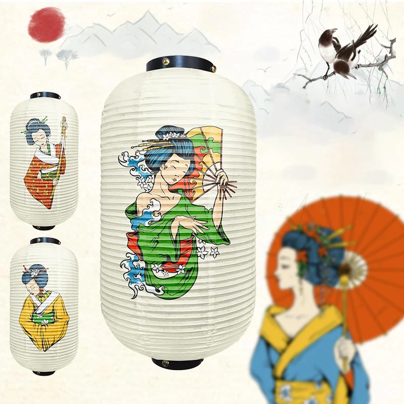 

Japanese Traditional Geisha Pattern Lantern Beautiful Ukiyo-e Style Paper Cuisine Izakaya Restaurant Home Holiday Party Decor