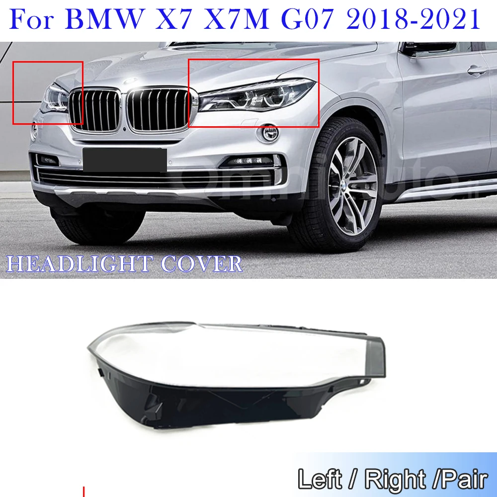 

Car Headlight Cover For BMW X7 G07 2018 2019 2020 2021 Replacement Transparent Lens Clear Lampshade Car Accessoires