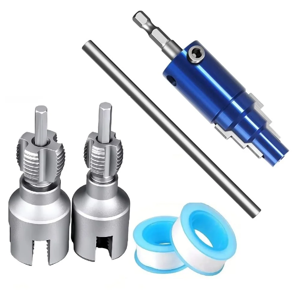 

Faucet Angle Valve Broken Thread Extractor Set Internal/External Thread Cutters Pipe Thread Remover For 1/2" 3/4" 1" Pipes