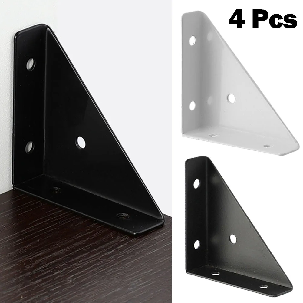 4Pcs Iron Corner Bracket Thickened Wall Fixed Bracket Support Frame Angle Corner Brackets Shelves Supporting Furniture Hardware