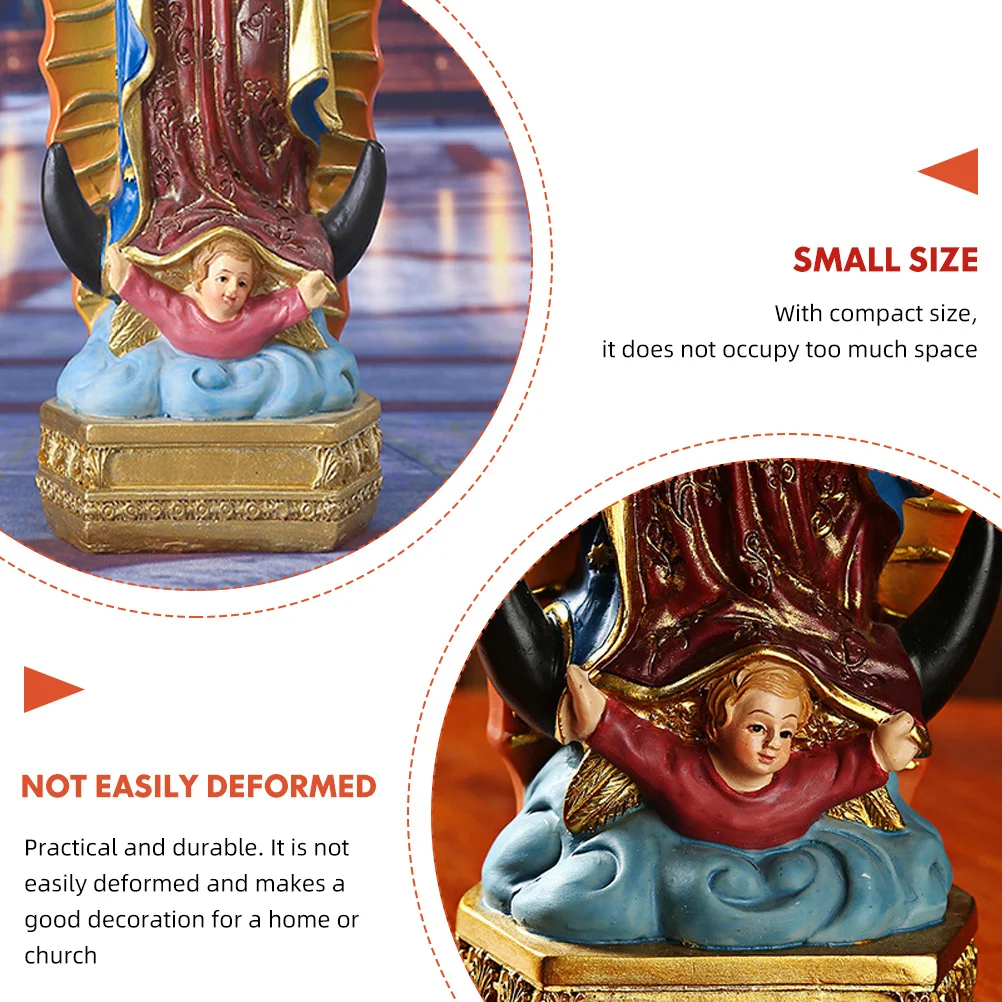 

Virgin Mary Resin Statue Lightweight Creative Desktop Adornment Classic Catholic Church Decoration Mary Statue