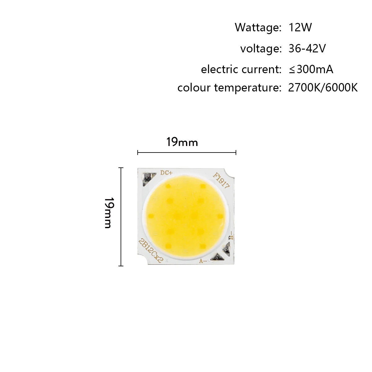 2Pcs LED Dual Color COB Chip 15V 36V 54V 72V 90V Cool Warm White 5W 7W 12W 18W 24W 36W For DIY Spotlight Track Flood Light