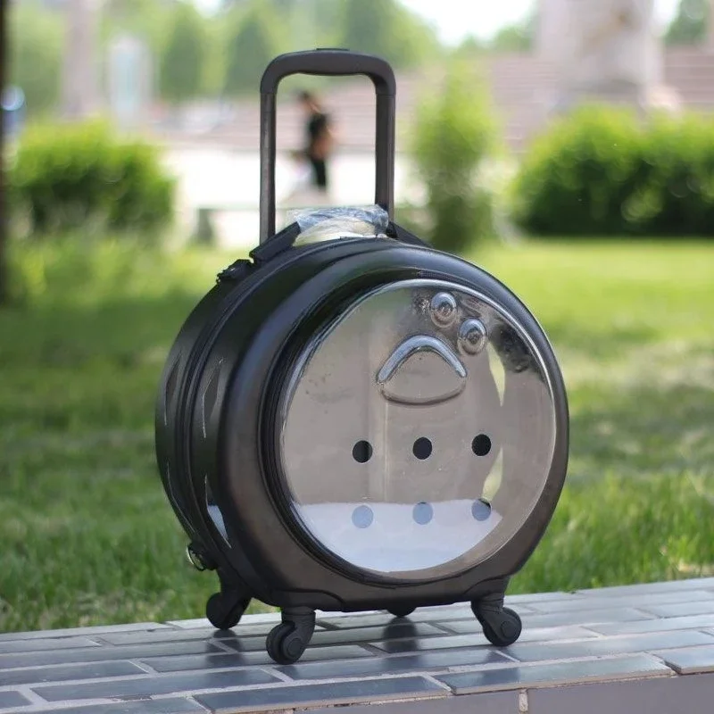 

Cat out trolley case, large capacity, transparent pet suitcase