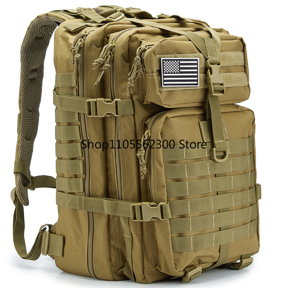  45L Man Tactical Backpacks Traveling Bags Outdoor 3P School Pack EDC Molle Pack For Trekking Hunting Bag Camping Equipment 