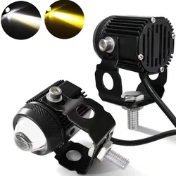60W Motorcycle LED Spotlight Headlight Spot Fog lamp moto Dual Colour LED Lens Hi/Low Beam Driving Lights Auxiliary Light 9-30V