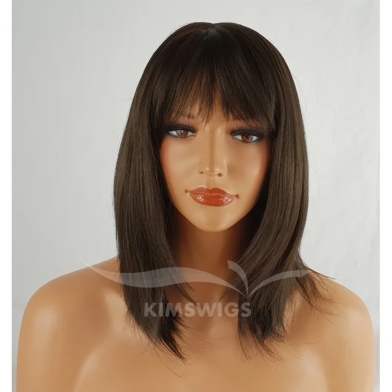 Women Fashion Uk - ZWART/Donkerbruine pruik DAMES DAMES RAZOR CUT