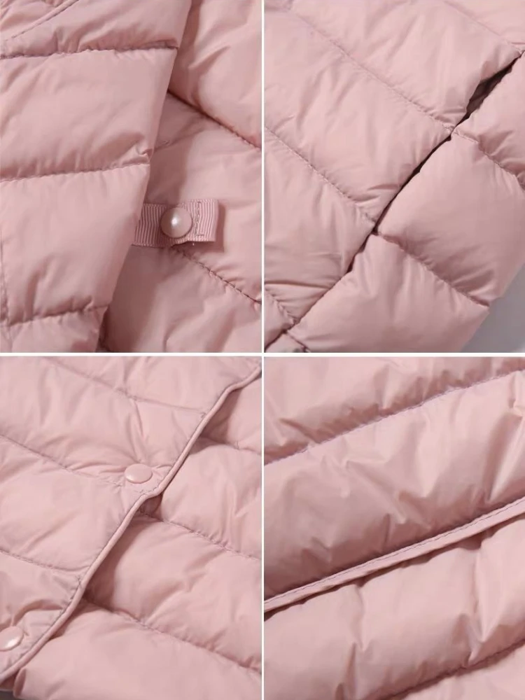 여성 고품질 초경량 화이트 덕다운 재킷 여성 긴팔 파카 부드러운 원단 숏탑 코트 윈드브레이커 4XL