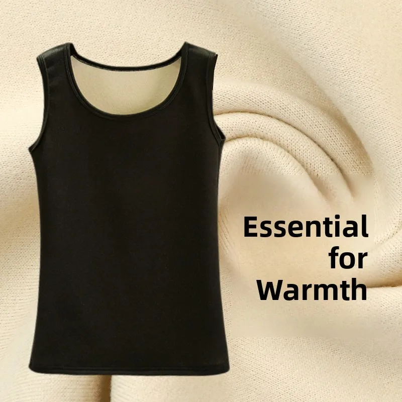 New Thickened Fleece Lined Strap Vest Women's Warmth Inner Wear Close-Fitting Cotton Underwear for Autumn And Winter