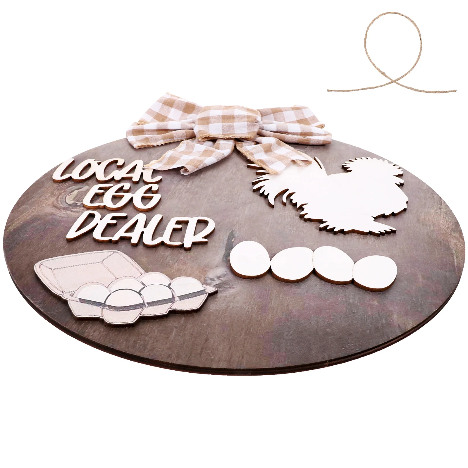 

Chicken Sign Rustic Decor Welcome for Door Front Wreath Boxwood Porch Decorative Plaque