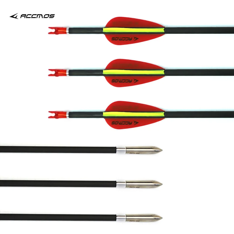 12 pcs ID 3.2mm 40T Carbon Arrow Spine 350 400 500 600 700 800 900 1000  for Archery  Bow Hunting Shooting Training