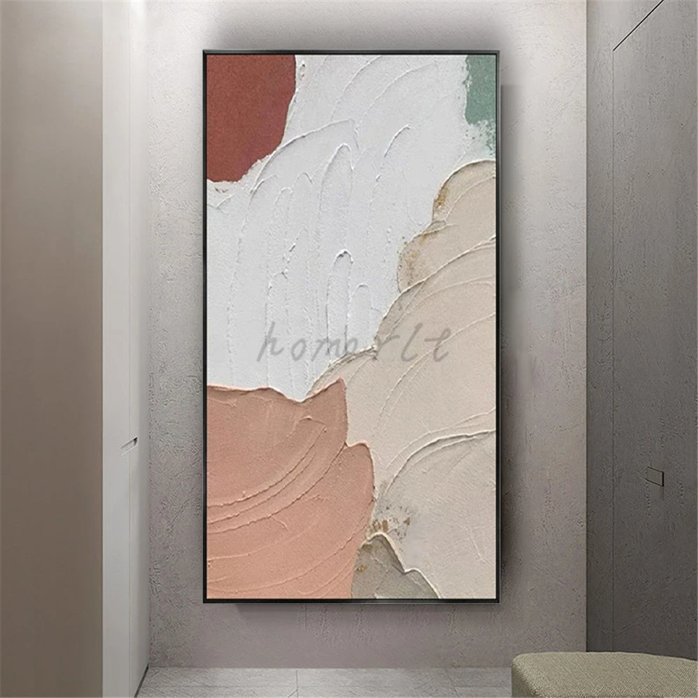 Large Abstract Handpainted Oil Painting on Canvas Color Block Knife Painting Artwork for Home Decor Living Room Wall Art Picture