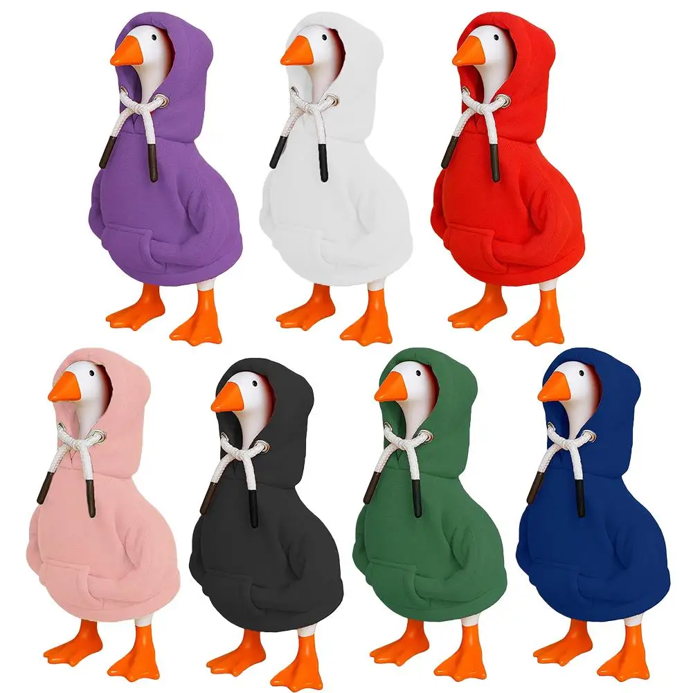 Hoodie Gans Standbeeld Speelgoed Hars Magnetische Eend Zuigsleutel Home Decor Sculptuur Sleutelrek Simulatie Gans Speelgoed Voor Kinderen Geschenken