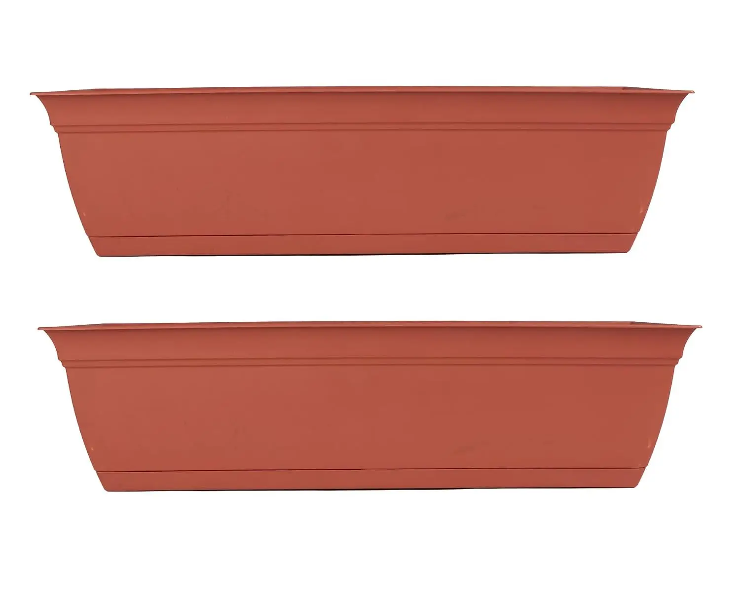 Eclipse Window Planter Box, 30 Inch, Clay, 2-Pack