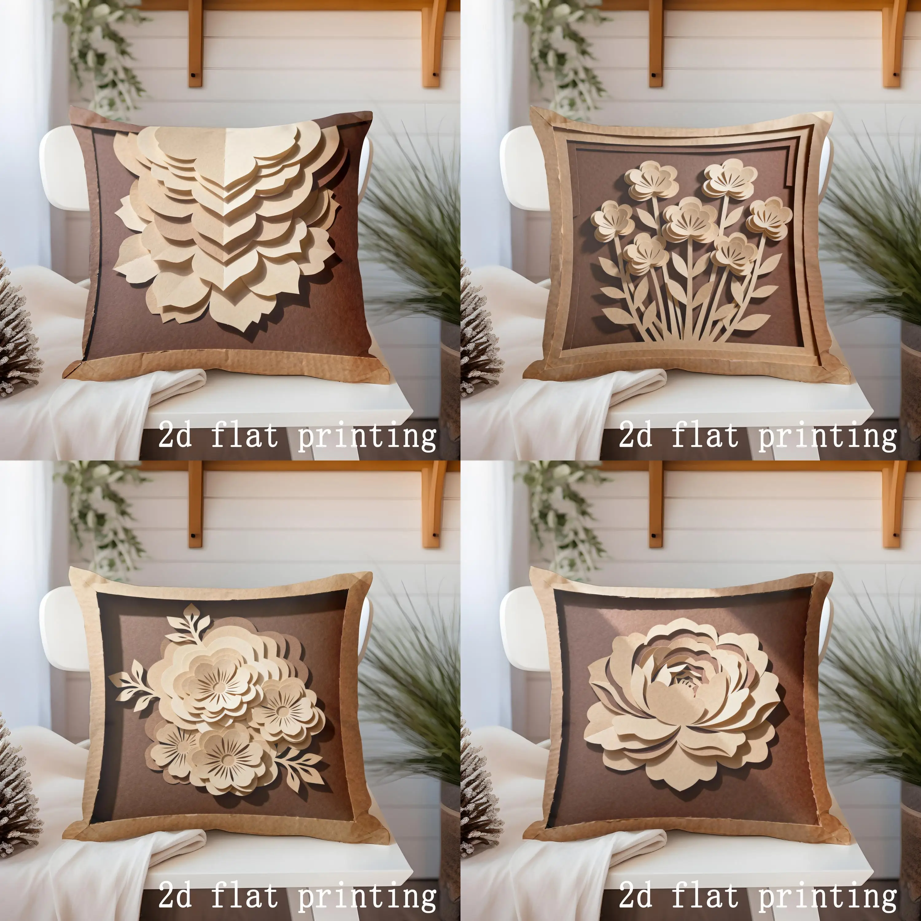 

Stylish 3D Floral Pattern Decorative Pillow Cover Pattern Cushion Cover Suitable for Sofa Bedroom Car Pillow Cover