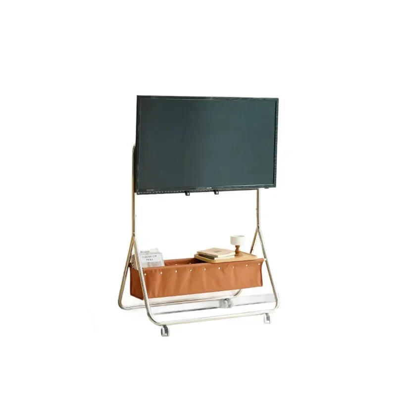 Home TV mobile bracket, Nordic retro new floor-to-ceiling removable living room monitor TV rack