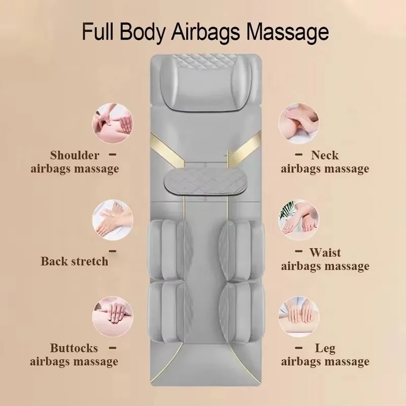 High Quality Adjustable 4D Stretching Full Body Thai Yoga massage Mat Air Compression Electric Massage Mattress with Heat 3
