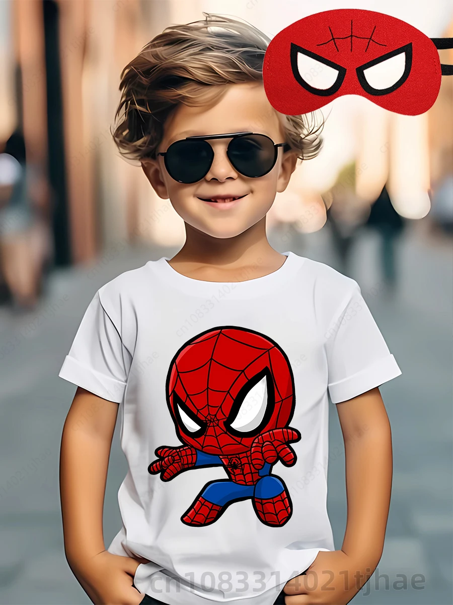 

Disney Marvel Spiderman Boys T-shirts for Kids Superhero Birthday Party Cosplay and Mask Tshirts for Baby T Shirt for Boy Tshirt