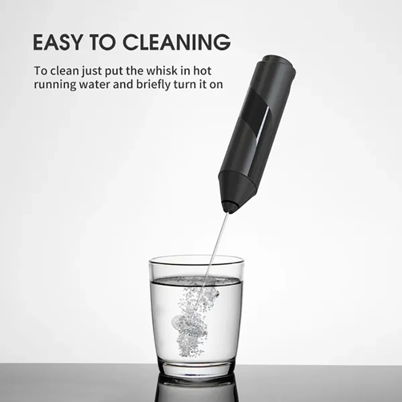 Montalatte elettrico senza fili in acciaio inossidabile, frusta per il latte, frusta, frusta per caffè, frusta