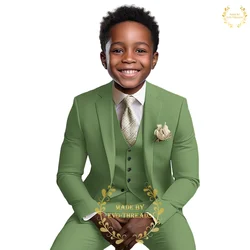 Premium Boy's Suit 3-Piece (Jacket+vest+pants) Custom Kids Slim Fit Tuxedo for Formal Occasion Wedding Prom Birthday Party