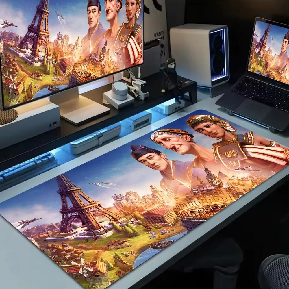 

Game civilization Mouse Pad Large Computer Mousepad Office Accessories XXL Pc Gamer Non-slip Deskmat Keyboard Rubber Game