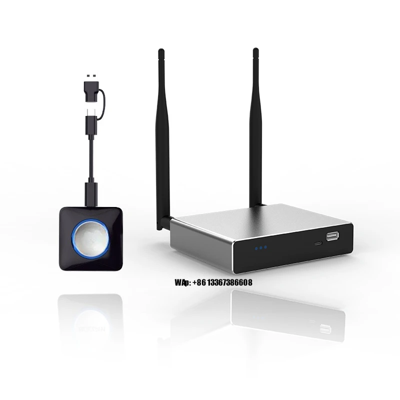 Sistema di Presentazione Wireless 4K 60Hz Plug and Play, Trasmettitore e Ricevitore per Win MacOS IOS Android