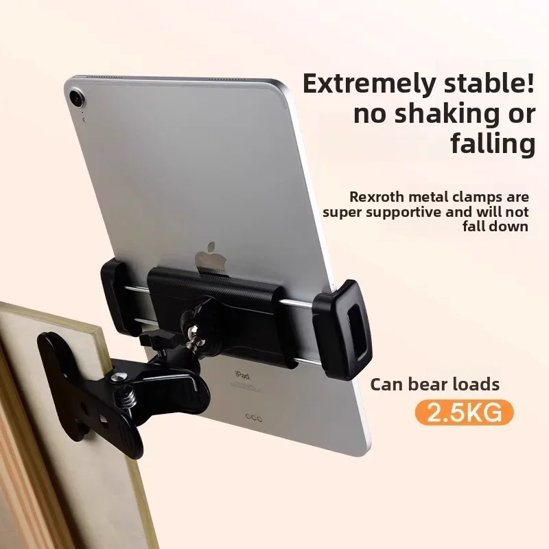 مشبك حامل للهاتف/الكمبيوتر اللوحي معدني عالمي، مناسب لسطح المكتب/الطاولة/الحامل الفني، مناسب للبث المباشر ومكالمات الفيديو