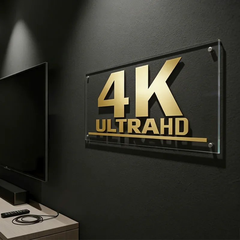 Dolby Atmos Theatre Sign with Clear & Black Plexiglass, Premium 3D Design, Perfect Home Theater & Movie Room Wall Decor