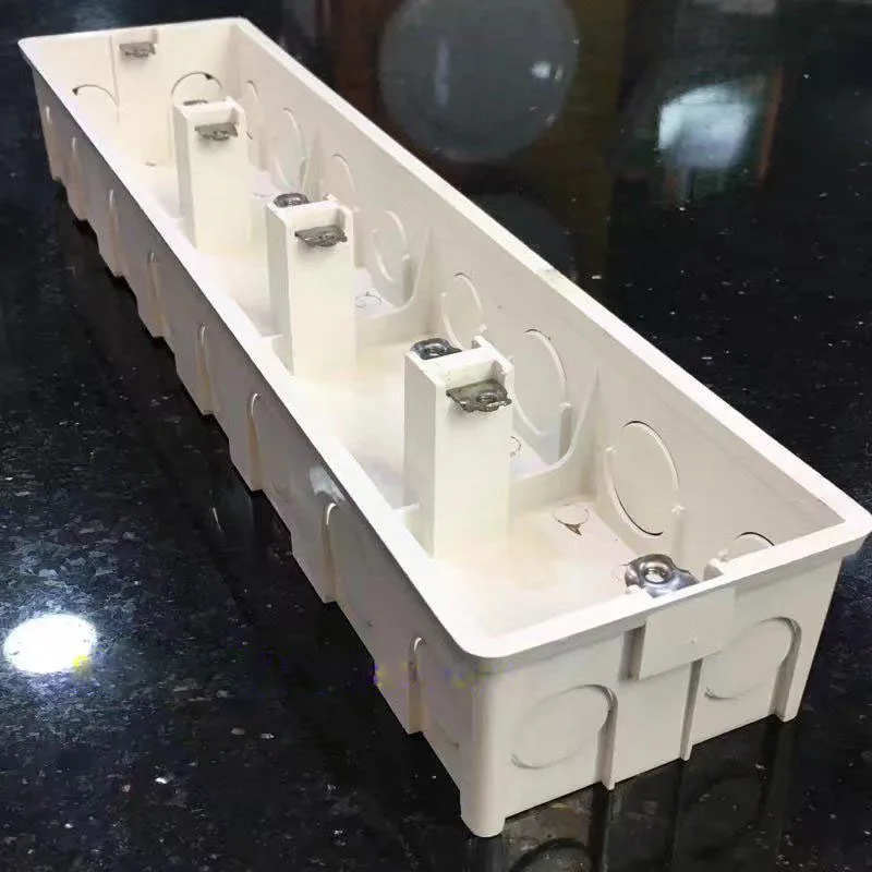 4*86 Type Junction Box Concealed PVC Wiring 4 Gang Switch Socket Four Together Bottom Dark Box
