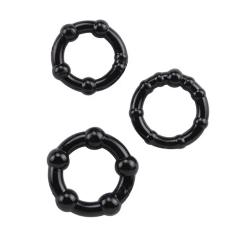 

3pcs Stretchy Stay Hard Beaded Cockring Penis Enhancer Ring Delay Ejaculation Penis Trainer For Men Sex Toys Male Adult Products