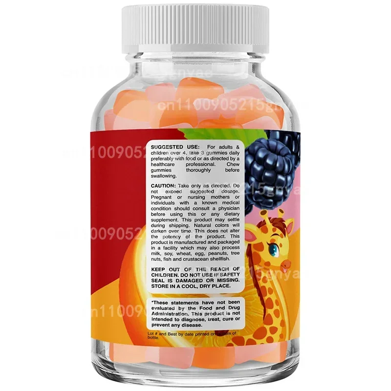 Fiber Gummies with 50 Billion CFU Probiotics - Prebiotics Inulin & Psyllium - Supports Intestinal Health
