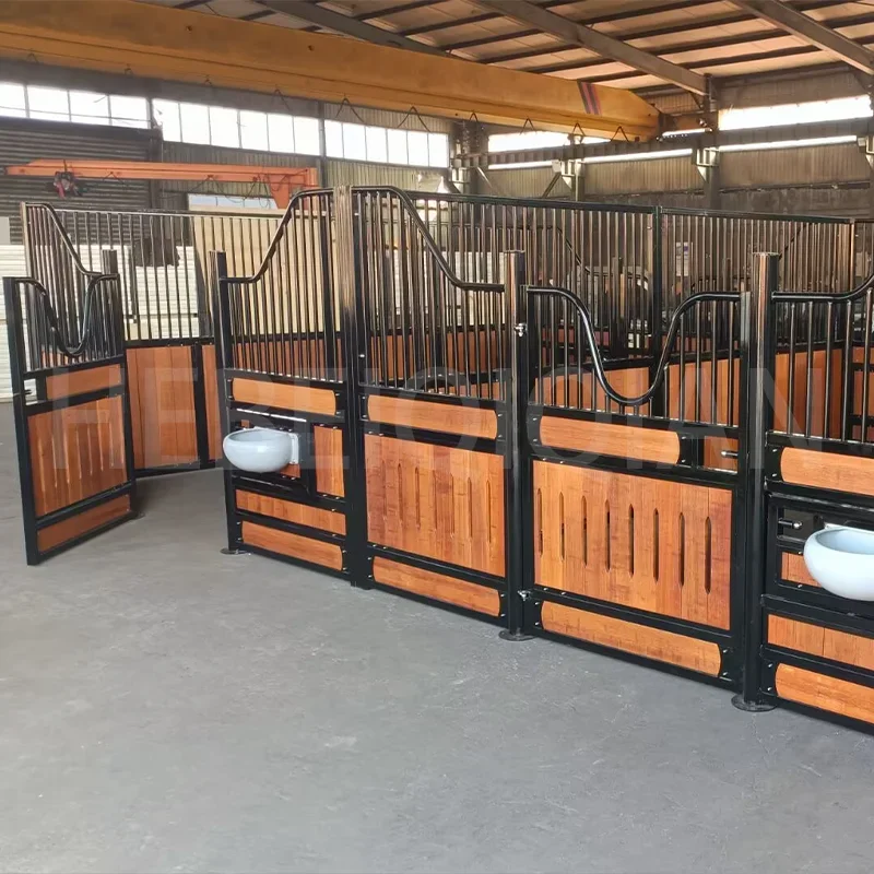 Hot Selling European Fronts Barn Wood Steel Horse Stables Room Bamboo Fence Panel for Horse Stable Front Stall Box