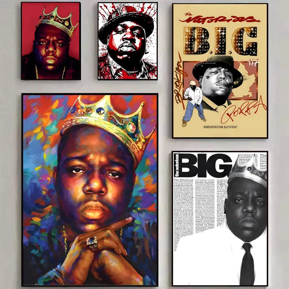 Biggie Smalls Rapper-Poster, Wandkunstdruck, geeignet für Wohnzimmer, Schlafzimmer, Bar, Salon, Heimdekoration, Geschenk