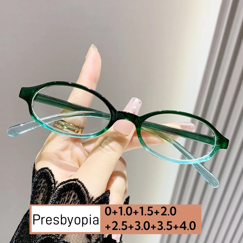 

Female Retro Small Frame Reading Glasses Fashio High Definition Finished Presbyopia Eyewear Men Women New Trend Eyeglasses 0+4.0