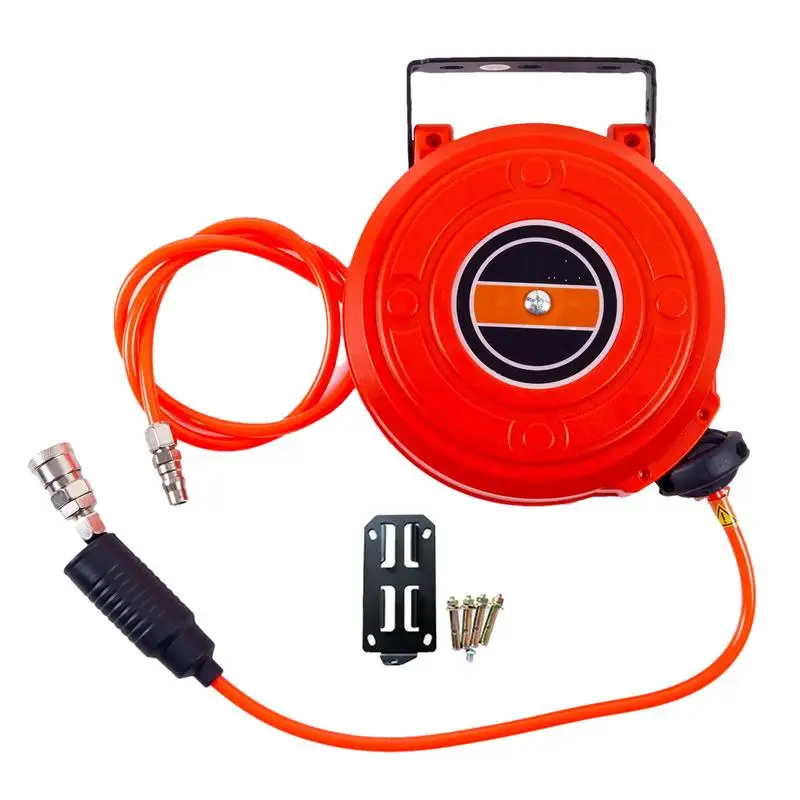 6m Retractable Air Hose Reel Auto-Retractable Air Compressor Hose Reel Swivelling Leak-Proof Air Hose Reel For Auto Maintenance